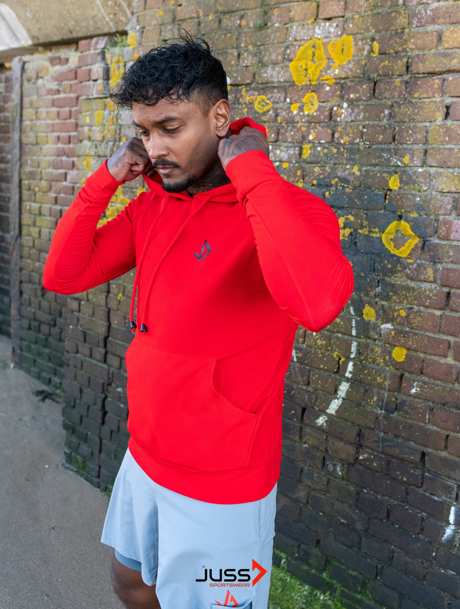 SPORT HOODIE EXTRA LANG - RED