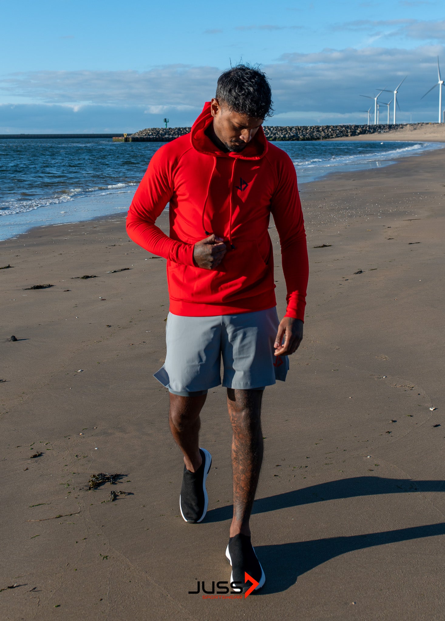 SPORT HOODIE EXTRA LANG - RED