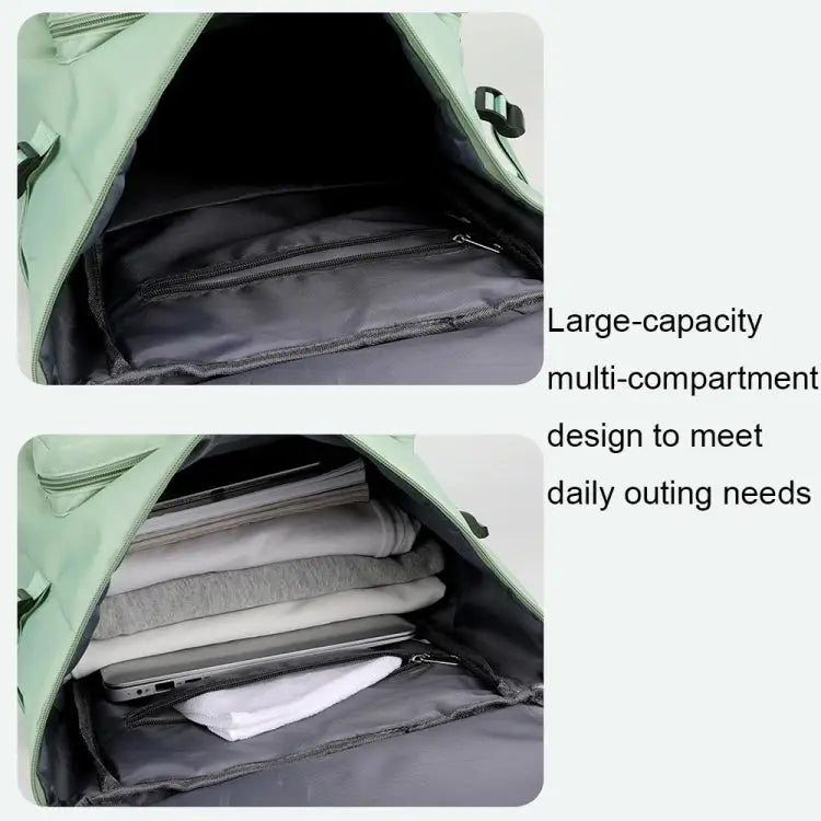 Large Capacity Waterproof Sports Training Handheld Gym Bag with Shoe Compartment(Black)