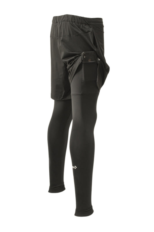 2IN1 SECOND SKIN SPORT SHORT EXTRA LONG - BLACK