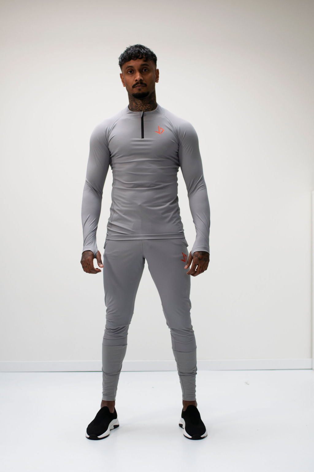 Grijze Slim Fit Sport Top Heren | Extra Lang JUSS7 Shirt | JUSS7 Sportswear