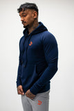 SPORT HOODIE EXTRA LANG - BLUE