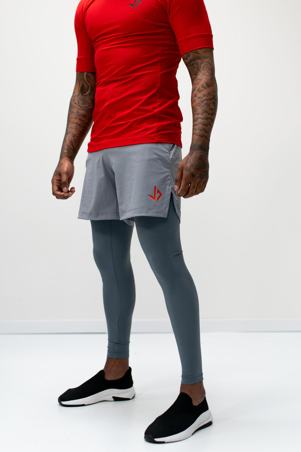 2IN1 SECOND SKIN SPORT SHORT EXTRA LONG - GREY