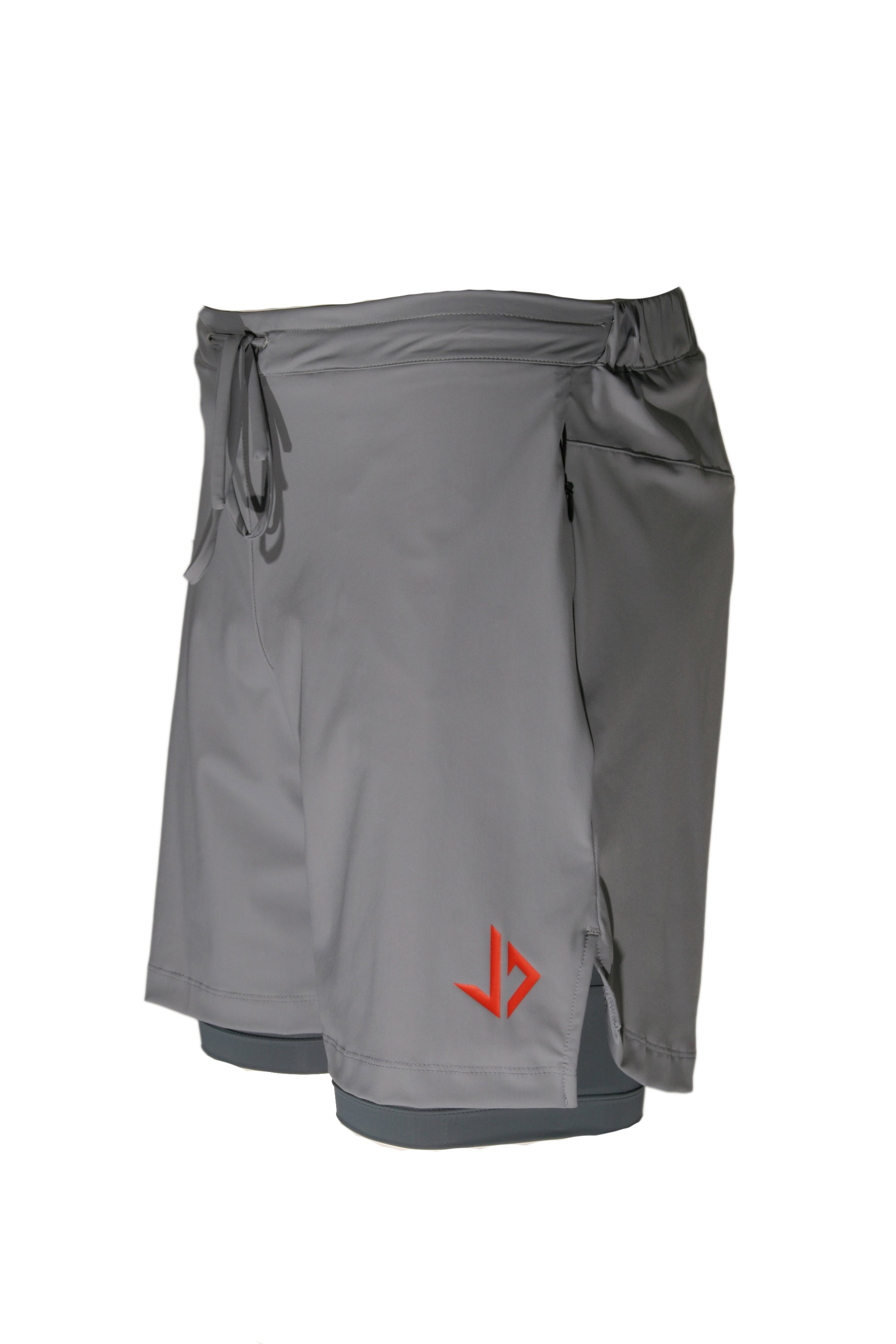 2IN1 HARDLOOPBROEK MET TELEFOONZAK - GREY