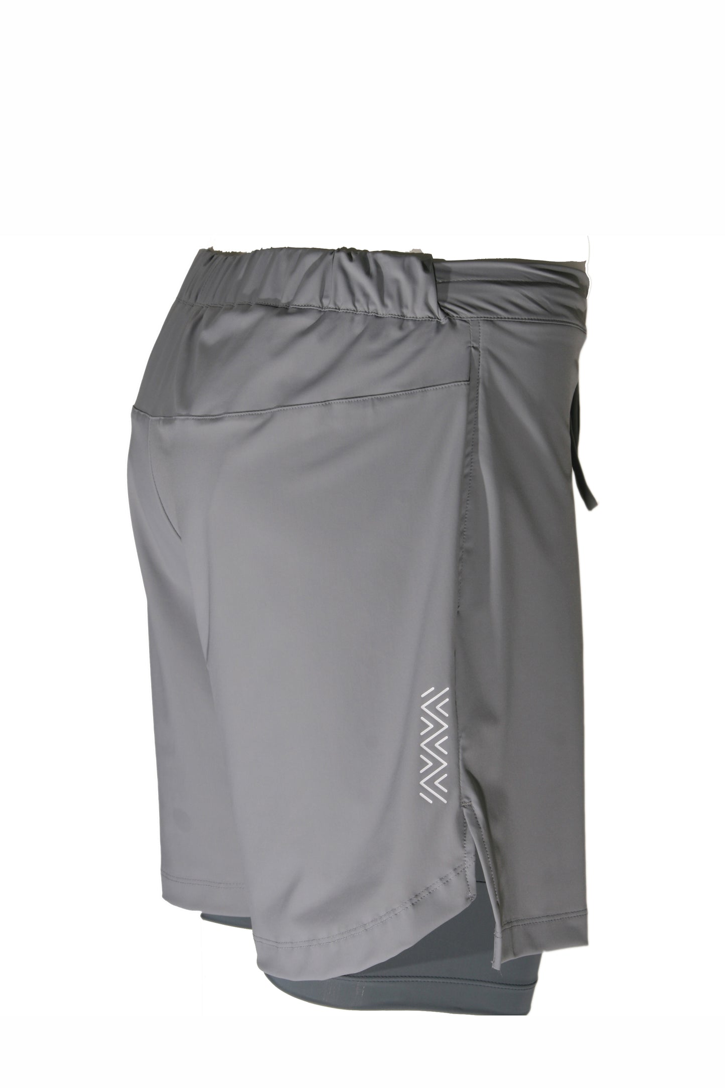 Grijze 2-in-1 heren hardloopbroek met binnenbroek en telefoonzak JUSS7 Sportswear