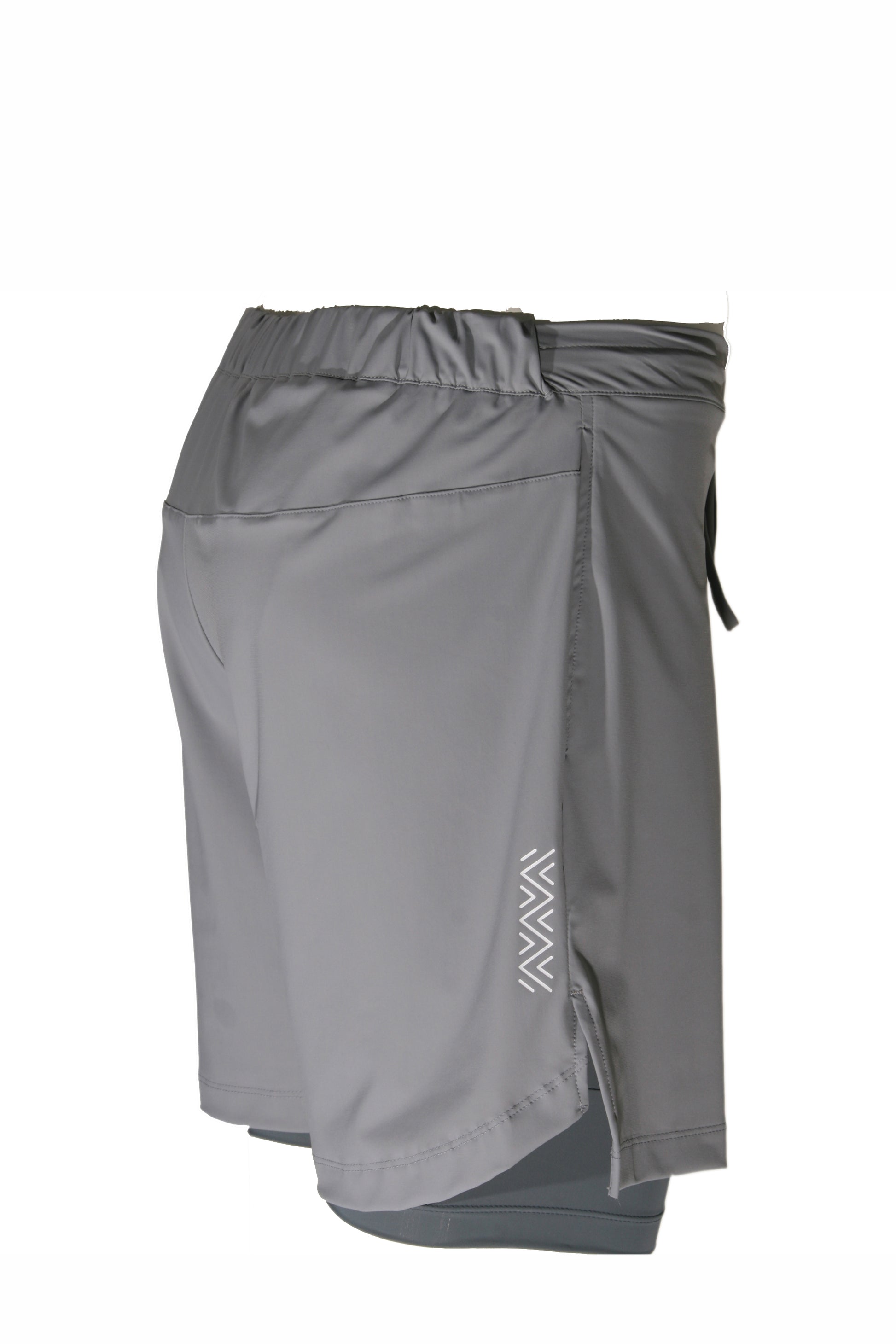 Grijze 2-in-1 heren hardloopbroek met binnenbroek en telefoonzak JUSS7 Sportswear