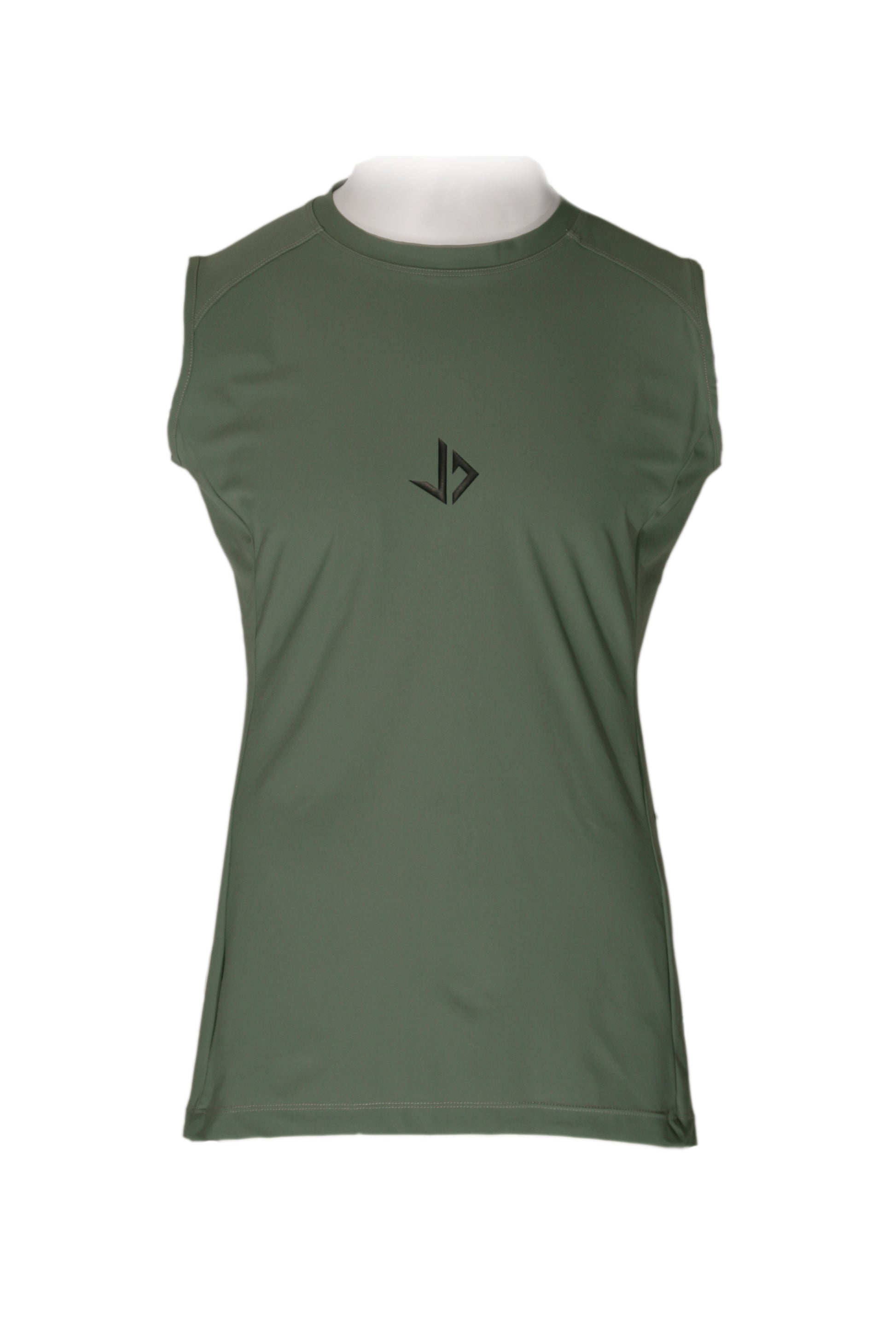 Lange man draagt legergroen extra lang sportshirt van JUSS7 Sportswear