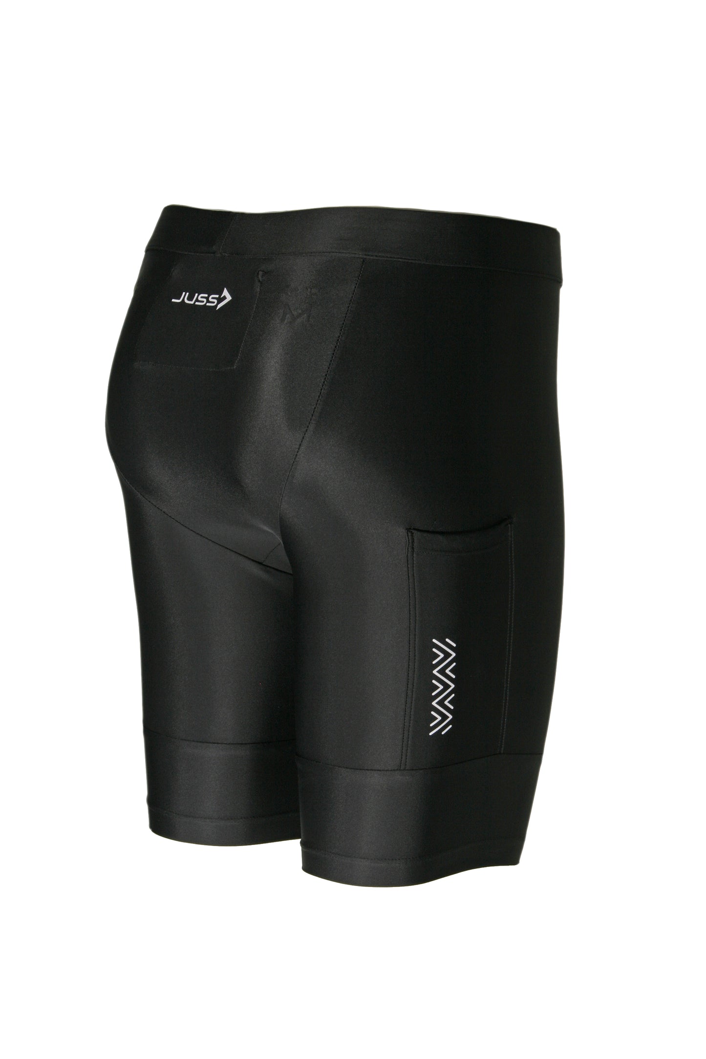 Detailfoto van de telefoonzak in de JUSS7 Run & Slide hardloopbroek zwart