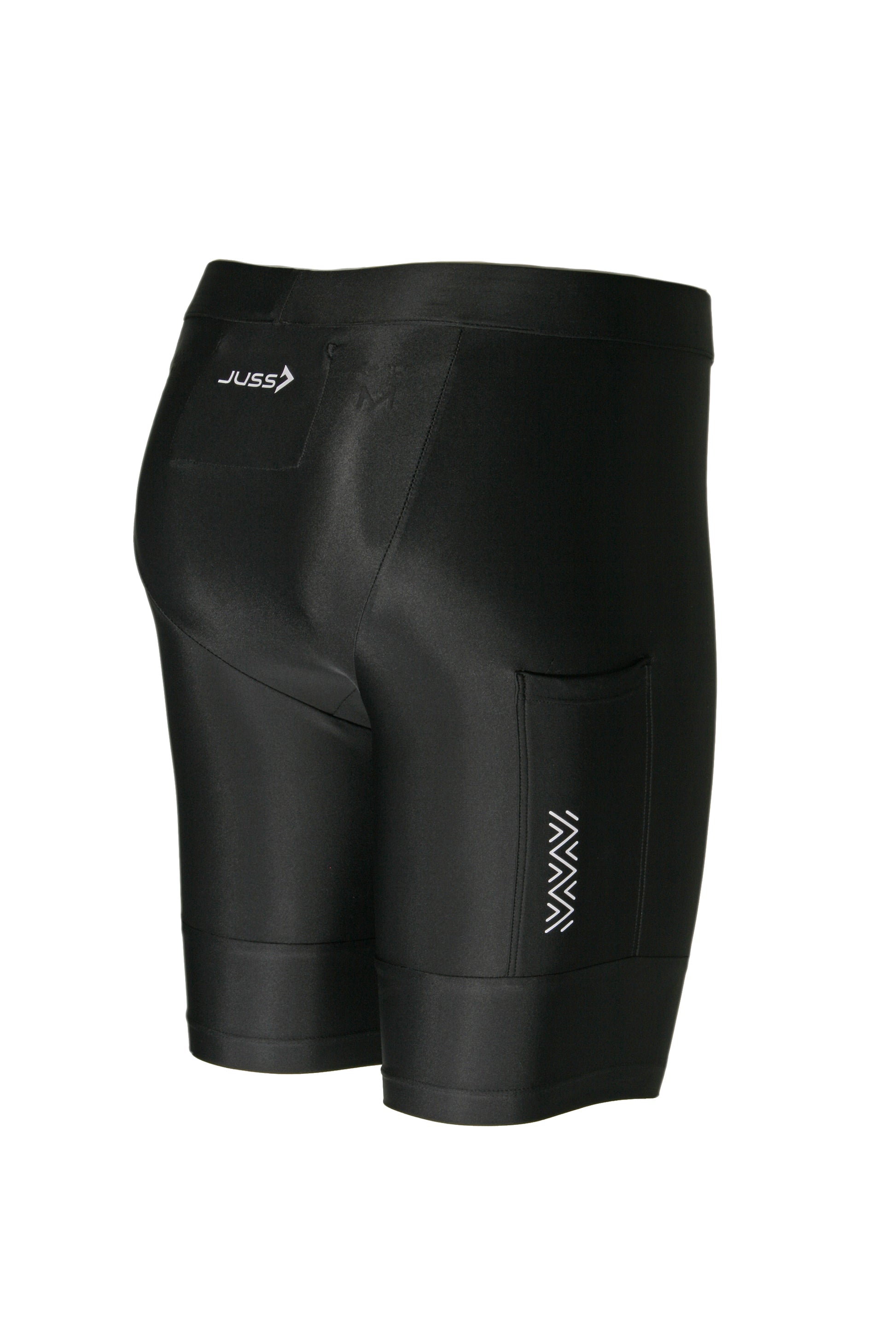 Detailfoto van de telefoonzak in de JUSS7 Run & Slide hardloopbroek zwart